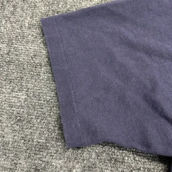 Vintage 90s College Ware Basketball T Shirt Men L Navy Single Stitch Made In USA - Picture 3 of 11